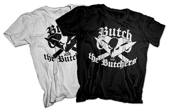 Album cd cover artwork skull devil horns t-shirt black White butch and the butchers punk rock