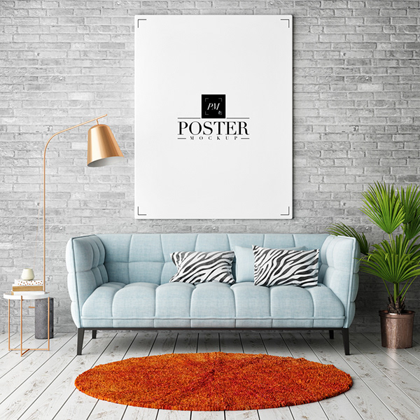 Elegant Room Interior Frame Poster Mockup PSD (Freebie)