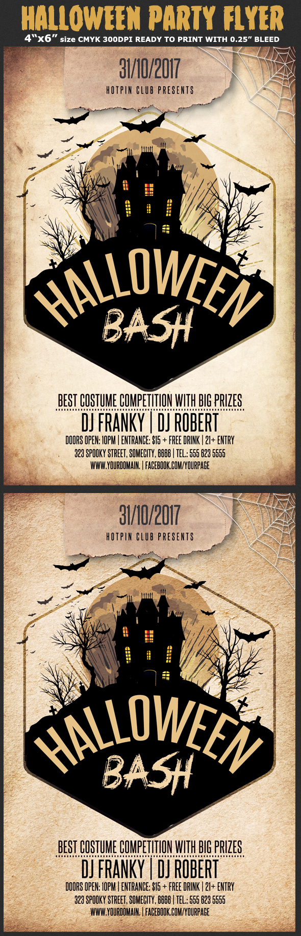 club costume party creepy dj Event flyer Halloween bash Halloween party haunted house