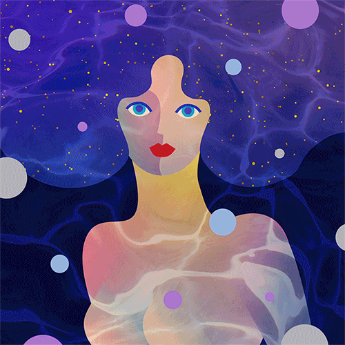 water woman girl gold star universe