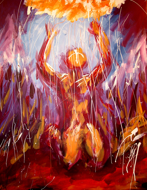 paint art canvas mixed media acrylic abstract symolic Christian