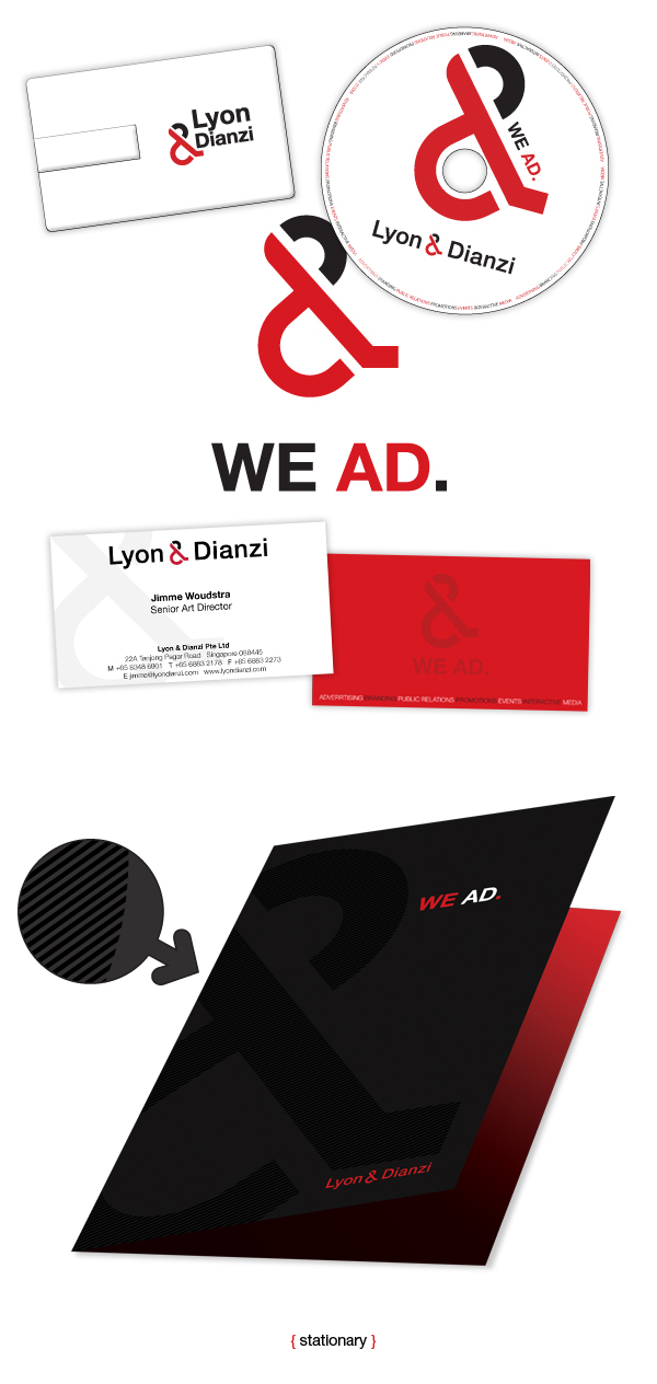 branding  Lyon & Dianzi  &  typography  logo  housestyle stationary  red  ad agency  Advertizing  web  under construction