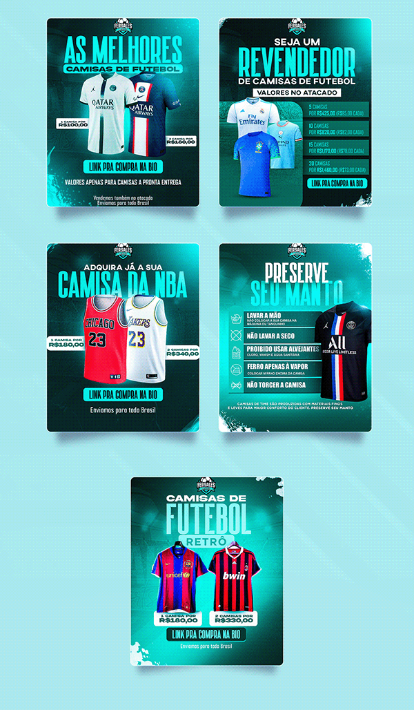 Camisas de time | design para social media