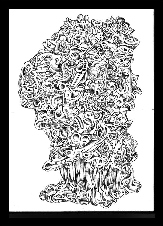 art sketches abstract complex detailed intricate small scale cerebral cartoonist ink inking