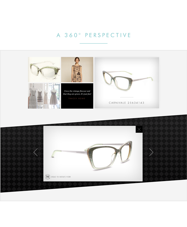 Responsive Lookbook collette dinnigan Specsavers glasses filter
