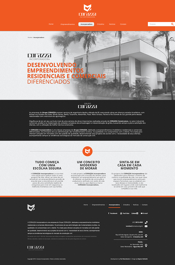 Web site Website Webdesign corazza incorporadora orange black