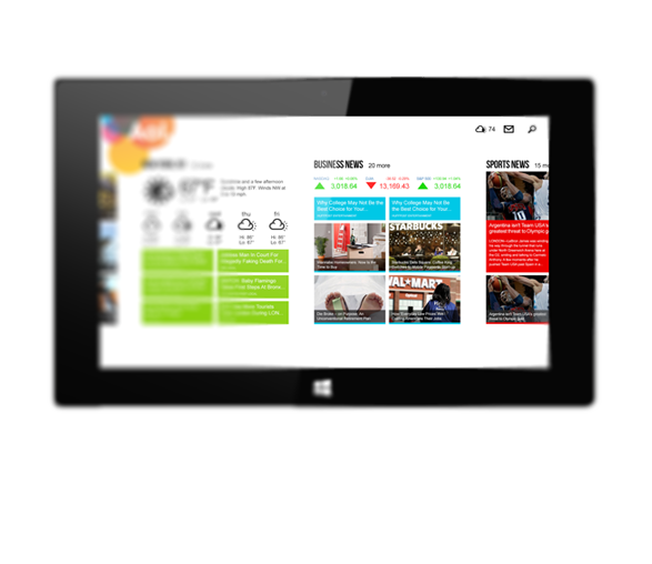 Windows 8 metro modern tablet  mobile application