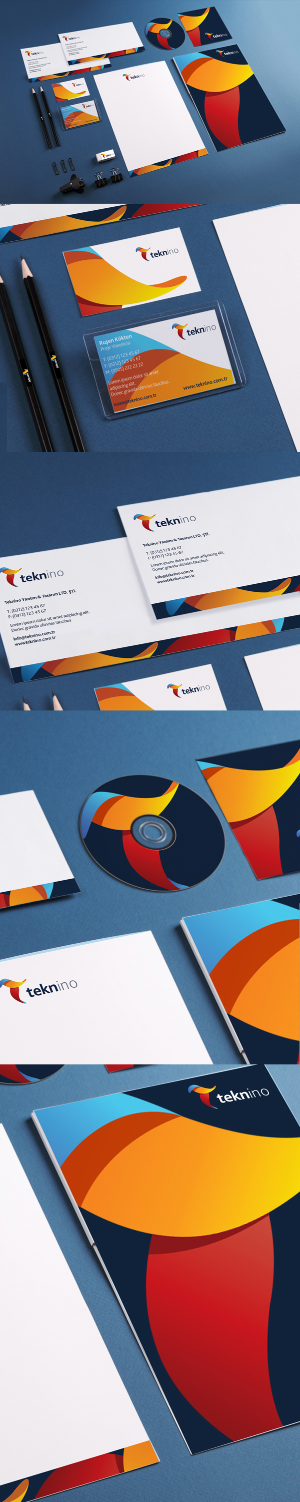 logo Technology inovation design colorful clean card envelope paper