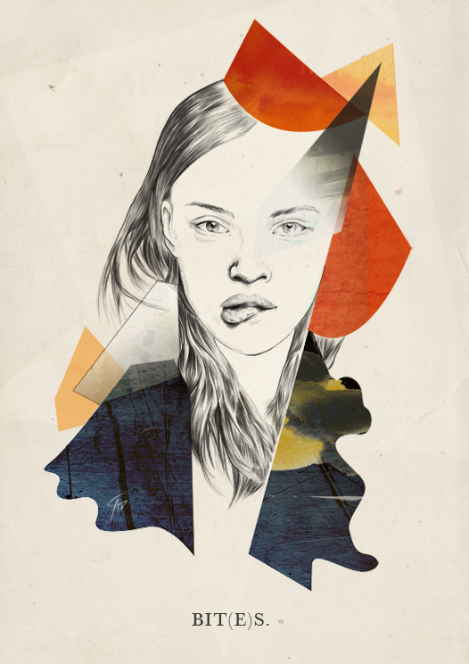 fashionillustration graphic constructivism Geometrical girl portrait shape drawings