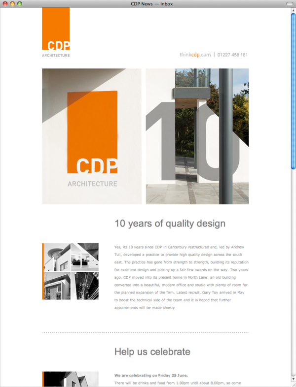 architects chartered consultants anniversay architect Practice contempoary planner consultancy HTML Email template invite