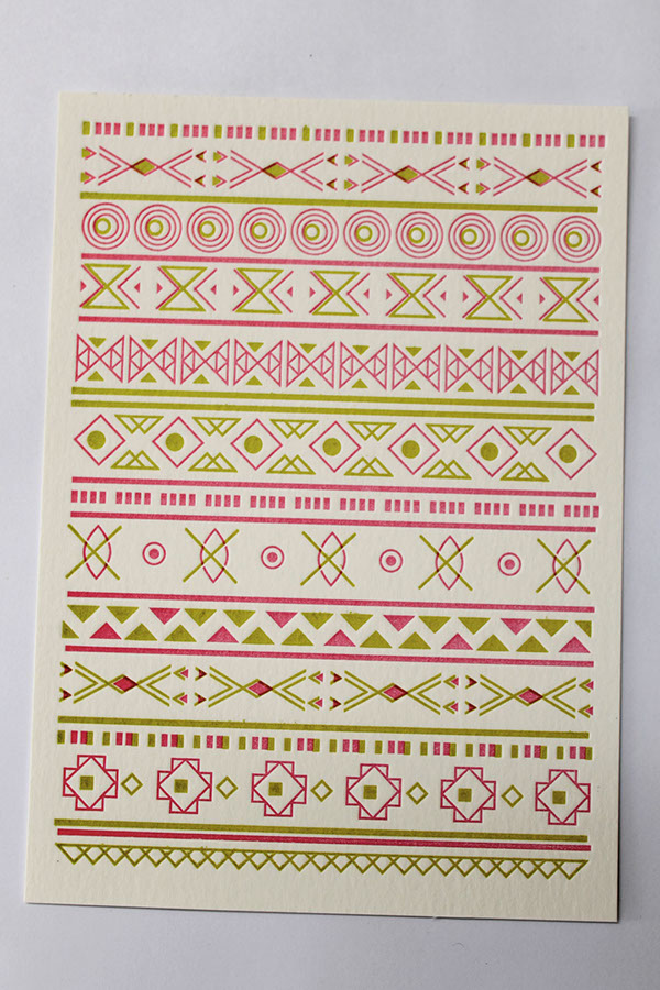 south africa letterpress Xhosa venda ndebele Zulu pattern notecards