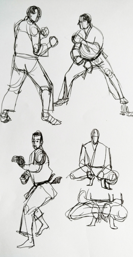 Martial Arts karate fighters male Desgin ILLUSTRATION  Drawing  sketches
