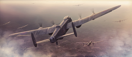 Lancaster Avro sunset WWII