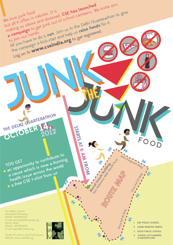 race running Health school children cse campaign junk Food  Illustrator artworks logo