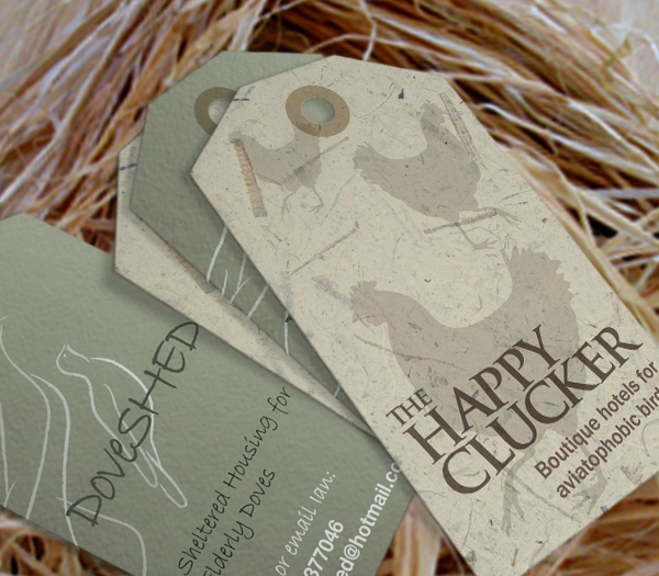 Doveshed Happy Clucker Smoothie fruits black swan Business Cards logos food and drink bespoke products therapist