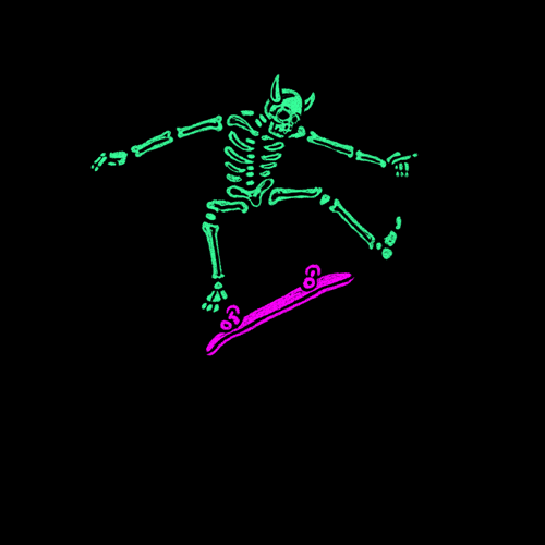 gifs motion graphics  animation  woodcut ILLUSTRATION  Travis Pietsch design motion skateboard skeleton