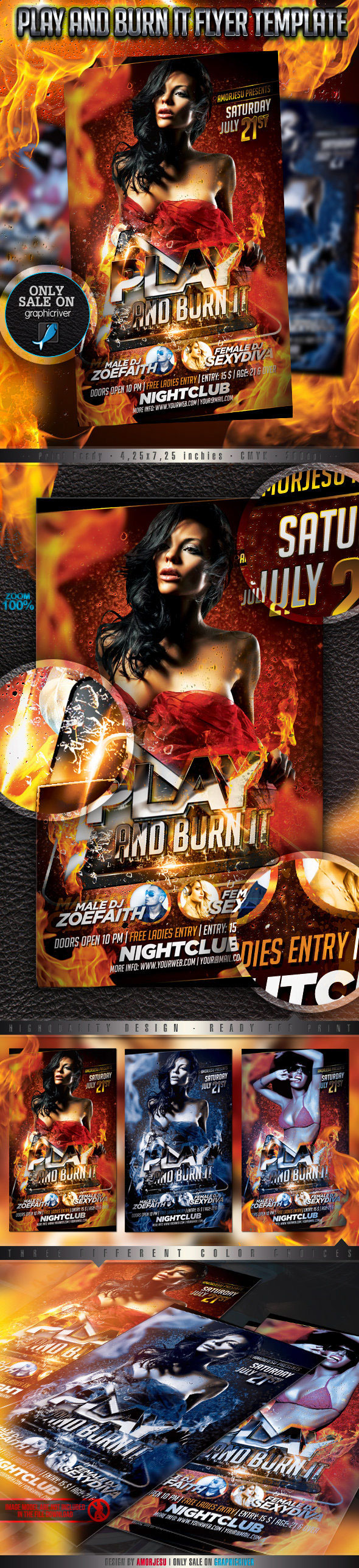 flyer template brochure psd dj Invitation party nightclub Event midnight