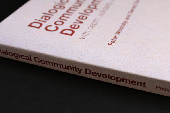 book cover design dialogical community development peter westoby gerard dowling texture doodles