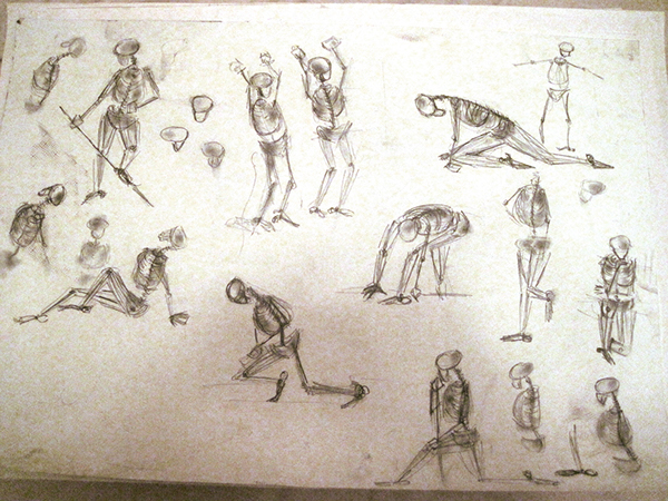 sketchbook anatomy letters skeleton sketches