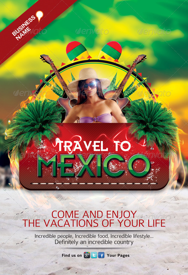 flyer flyer template envato graphicriver print template print mexico Travel traveling tour hotel