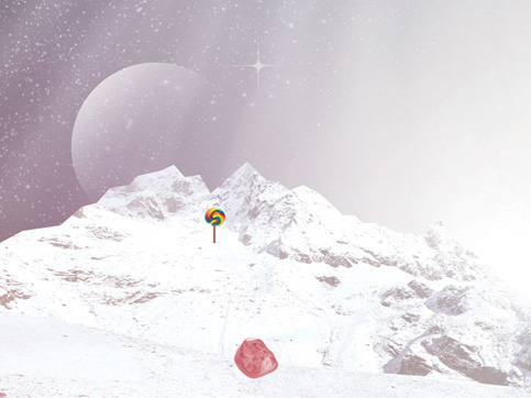 fotolia Collection ten Concurso contest mexico ilustracion Fotocomposición Lichi fruta Dulce Fruit espacio Space  snow