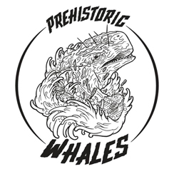 Whale prehistoric logo metal stickers perhistoric whales skull skelleton