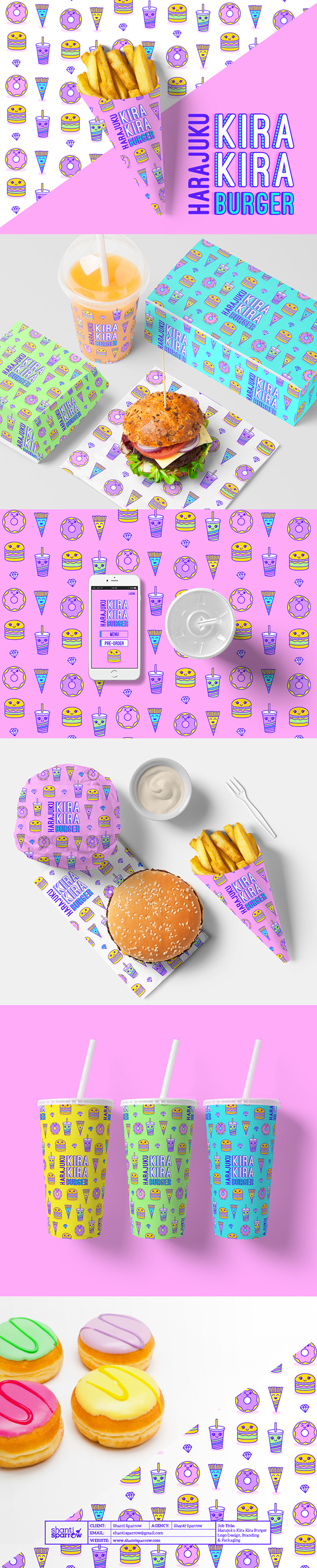 Harajuku Kira Kira Burger – Logo, Branding & Packaging