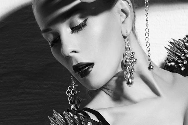 black and white  glamour woman b&w spikes model kornejew black White wall