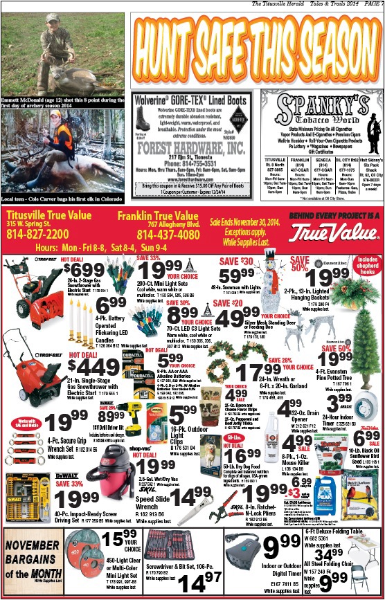 newsprint insert print media Layout 2014 update Hunting white tail deer