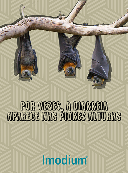 Imodium diarrhea bat morcegos photoshop ad print