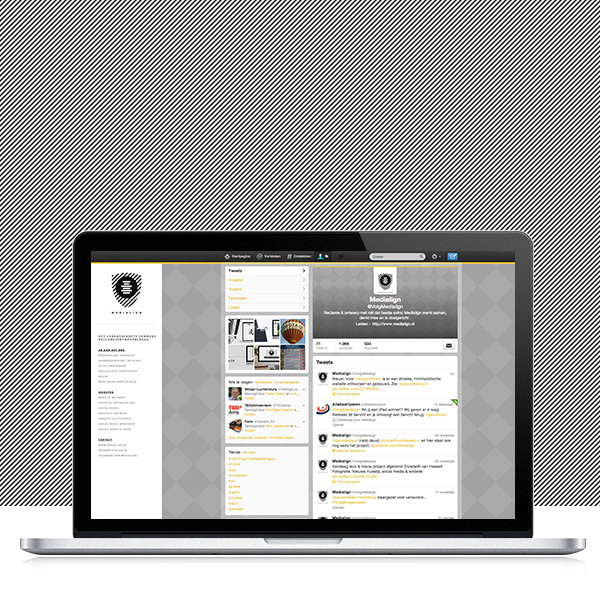Medialign design agency dutch yellow media social media logo brand Netherlands Webdesign stripes align