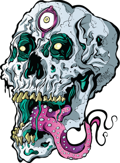 skull ABNORMAL Perspective skull skulls demon ILLUSTRATION  adobe reaper nightmaremikey