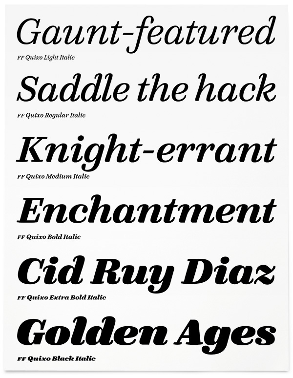 ff FontFont font type Typeface specimen Quixo FF Quixo process sketch Frank Grießhammer Grießhammer