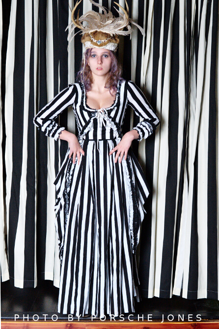 goth girls models portrait editorial stripes Victorian dresses gowns gothic beauty dolls