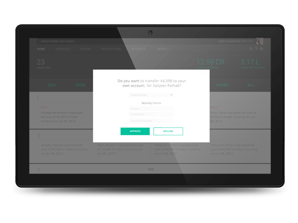 corporate banking design UI ux GUI systems