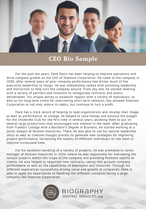 ceo biography examples