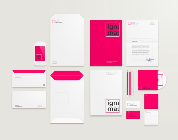 identity logo stationary magenta black Business Cards brochure corporate personal visual clean minimal vector minimalist