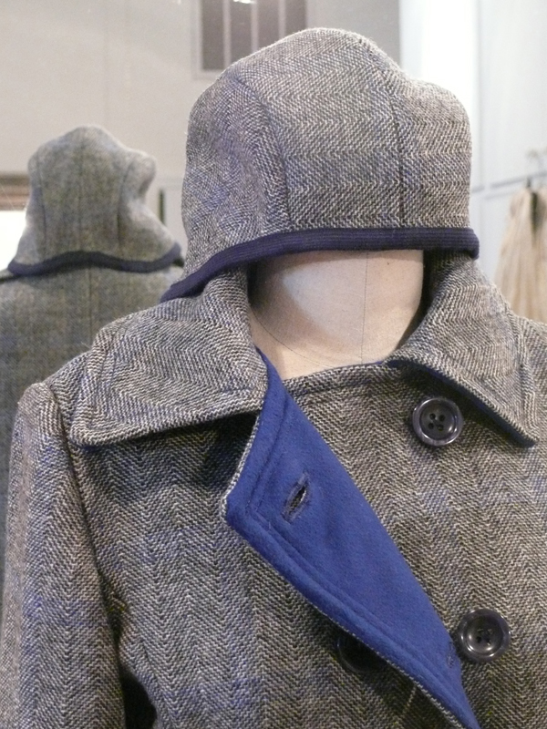 coat  jacket  vintage  wool  Navy  Peacoat  blue grey hat cloche
