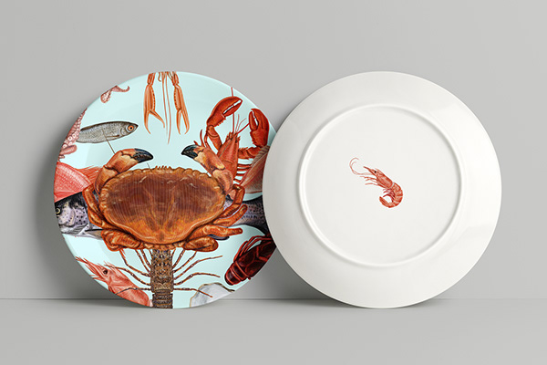 Seafood vector illustrations.