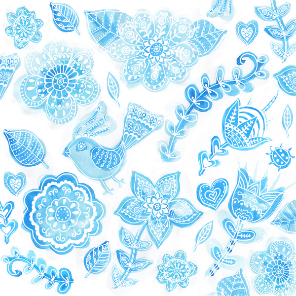 watercolor seamless pattern inspiration flower spring summer textile paint