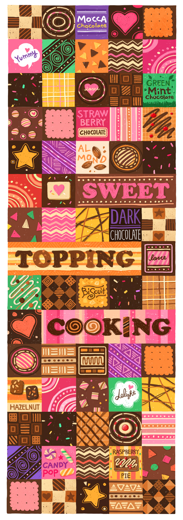 Sweet Topping Cooking design recipe Cooky YOON design graphic pattern