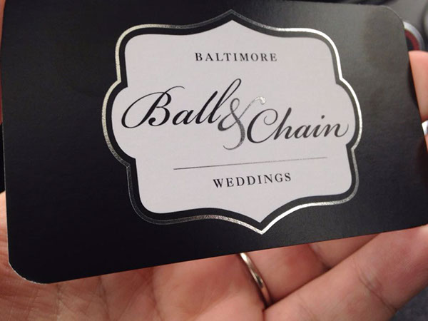 Weddings foil Signage Baltimore logo
