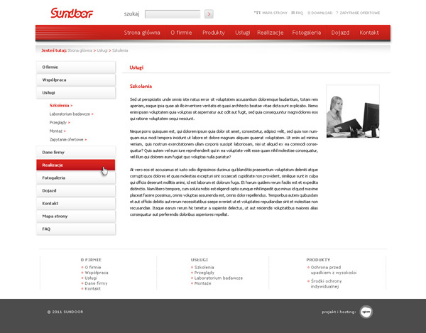 Webdesign working at heights sundoor.pl OHS health and safety safety systems