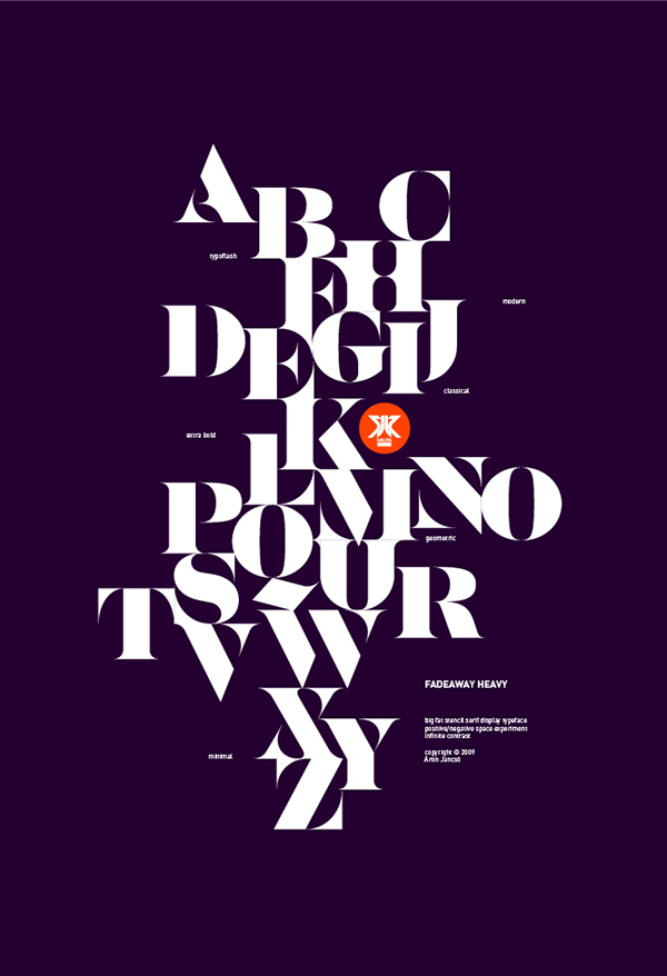 type design stencil serif modern geometric infinite contrast family