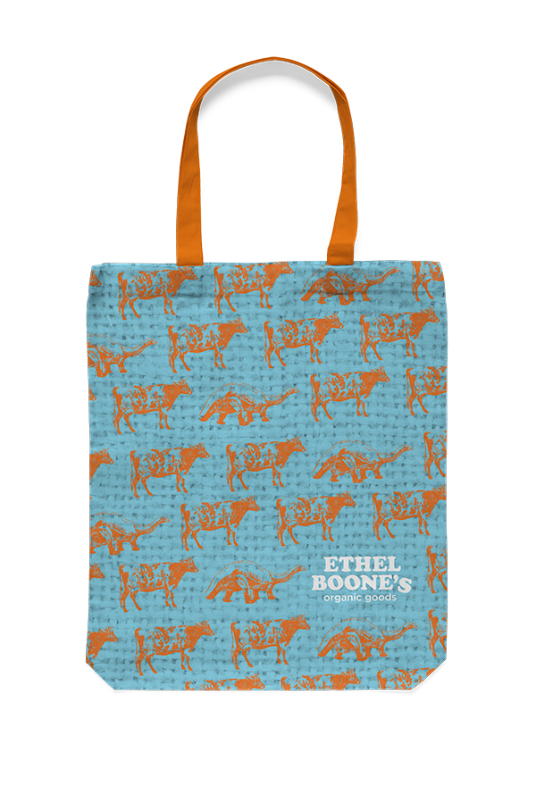 Retail branding reusable bag stickers general store organic
