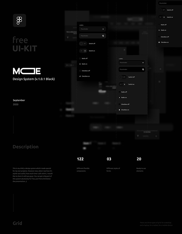 MODE — Design System | Free UI-kit Download | Black