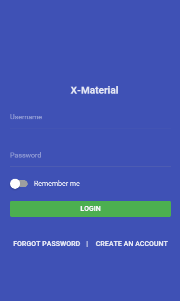 X-Material material design web app