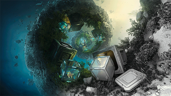 desktopography Spiral underwater water fish fishing girl Landscape box Scifi wallpaper inspire