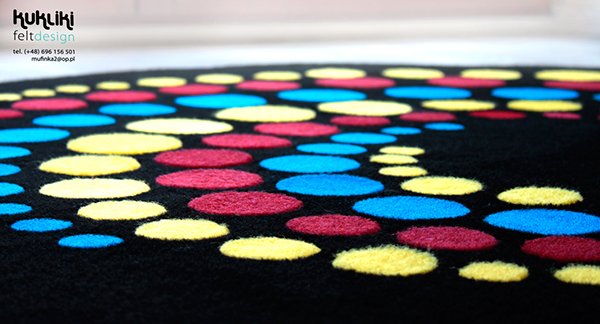 textile kukliki felt product furniture carpet Rug hand made Ethnic etnic round circle composition Interior