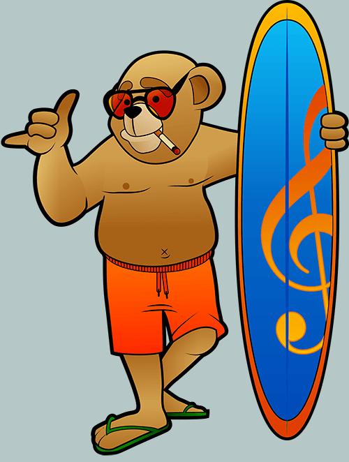 vector Character design sticker cartoon Mascot animal bear Teddy brand skater stoned biker chill